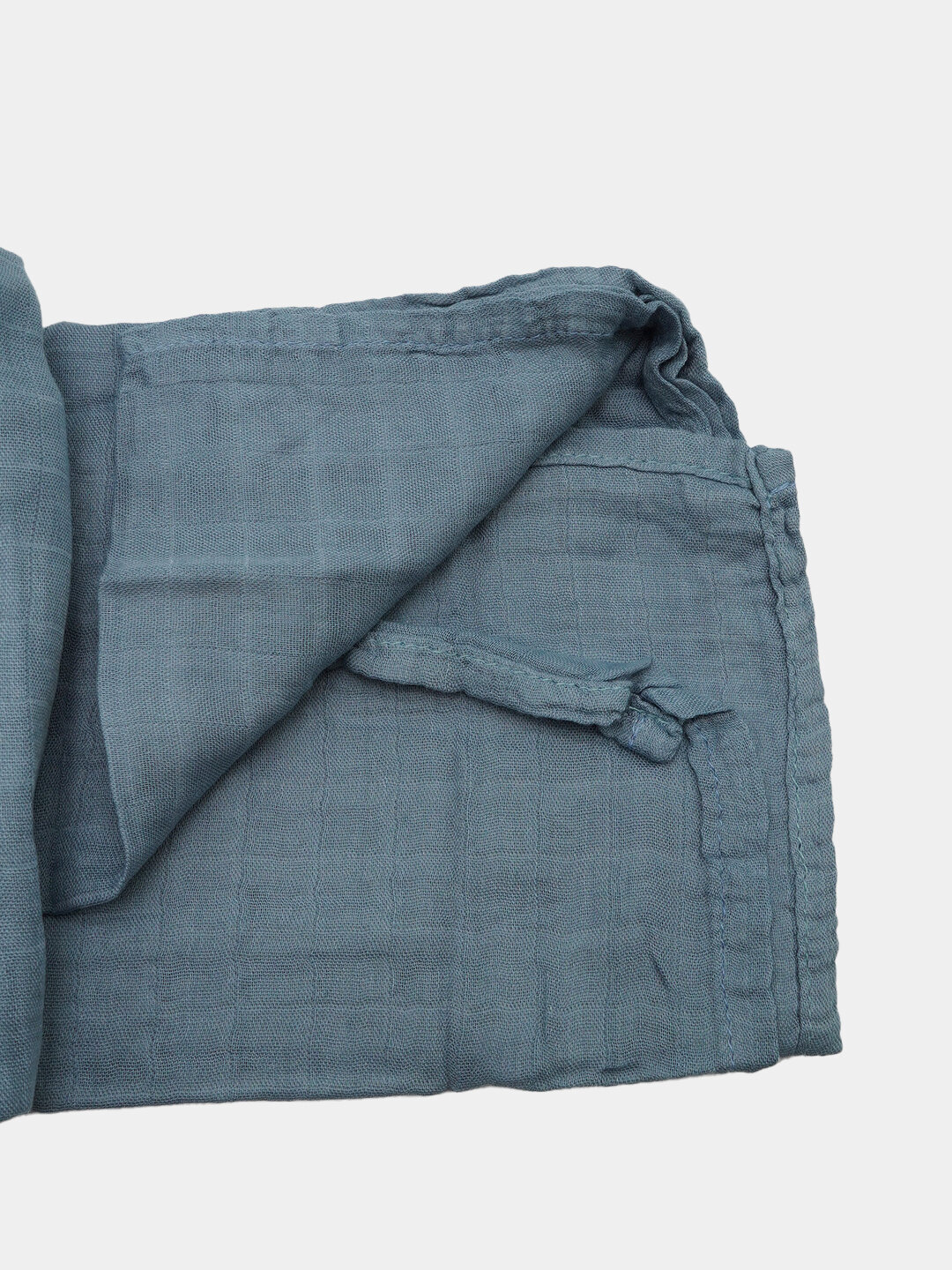 Пеленка муслиновая, 30% хлопок, 70% бамбуковое волокно, синяя — фото 1