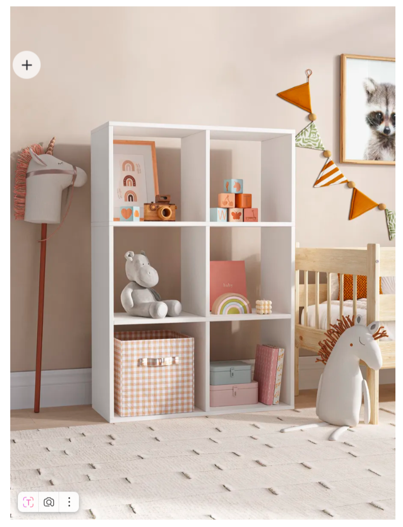 Стеллаж напольный "Деревянный" белый , для игрушек и вещей, 64,8см x 90,4см x 25 см