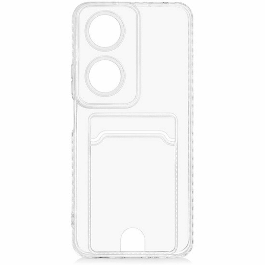 Силиконовый чехол DF для Honor X7b, hwCardcase-08, с отделением для карты, прозрачный
