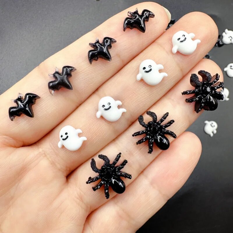 20шт. Украшения для ногтей NAILFYOU черные летучие мыши, пауки Черный, 20pcs-3