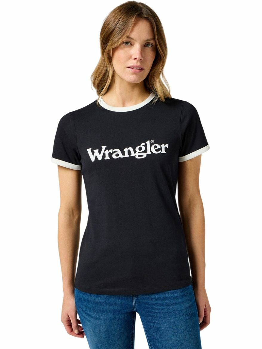 Футболка Wrangler Women Regular Tee, 1 шт., размер S, черный
