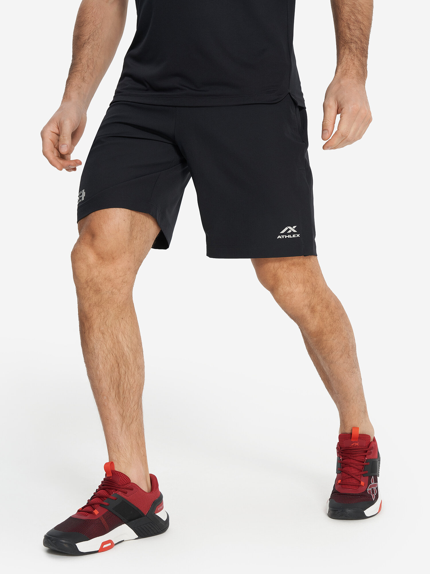 Шорты спортивные ATHLEX, размер 52-54, черный
