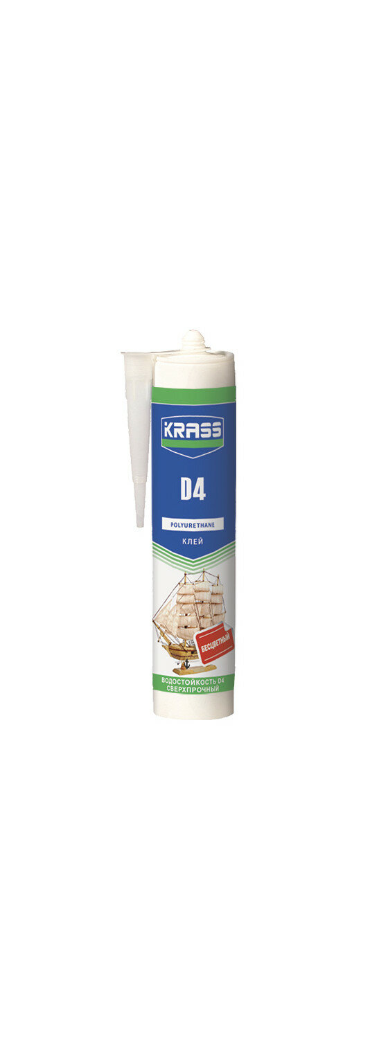 Клей полиуретановый Krass D4, бесцветный 300 мл