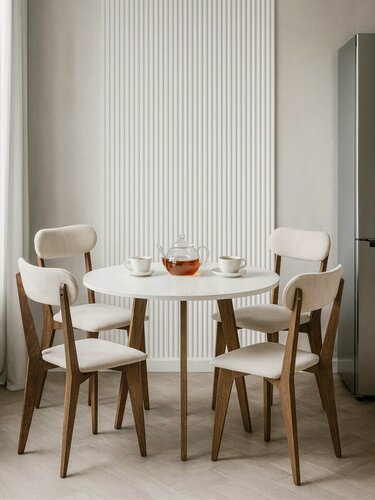 Изображение товара Стулья для кухни 4 шт, стул мягкий со спинкой, деревянный, кухонный