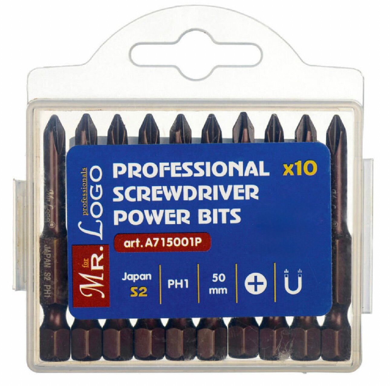 Биты Blister PH1 х 50мм MR.LOGO артикул A050P1-10 упаковка (10 шт)