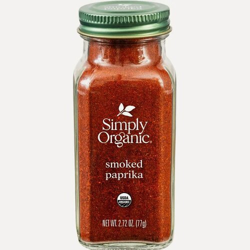 Изображение товара Специя Simply Organic копченая паприка органическая, молотая, стеклянная банка, 77г