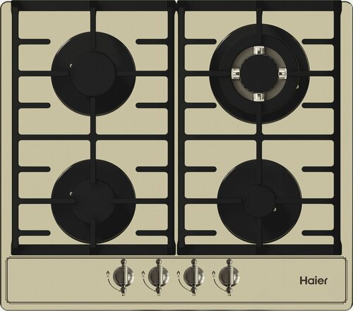 Изображение товара Газовая варочная панель Haier HHX-M64ATQBC, 4 конфорки, черное стекло, поворотные переключатели