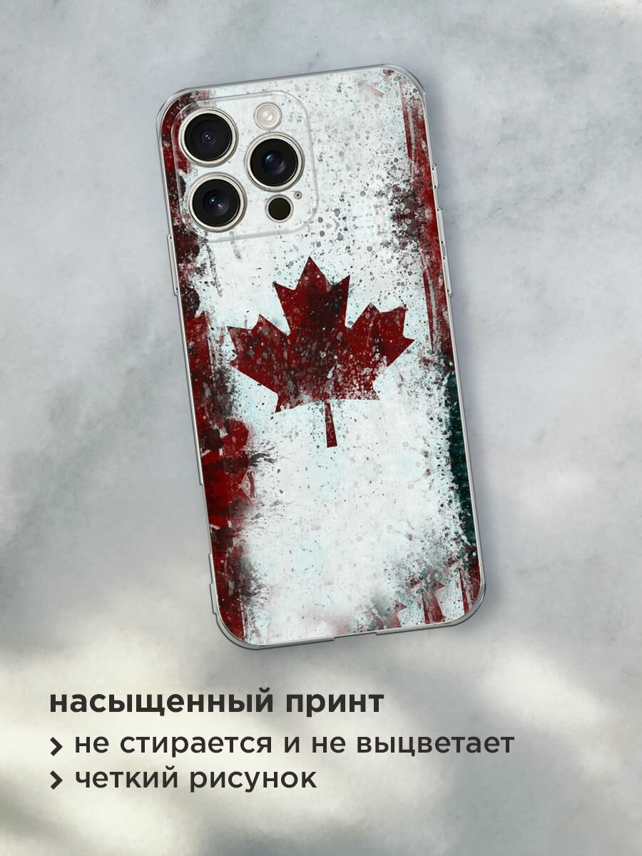 Чехол на Apple iPhone 16 Pro Max / Айфон 16 Про Макс с принтом "Канада" — фото 1