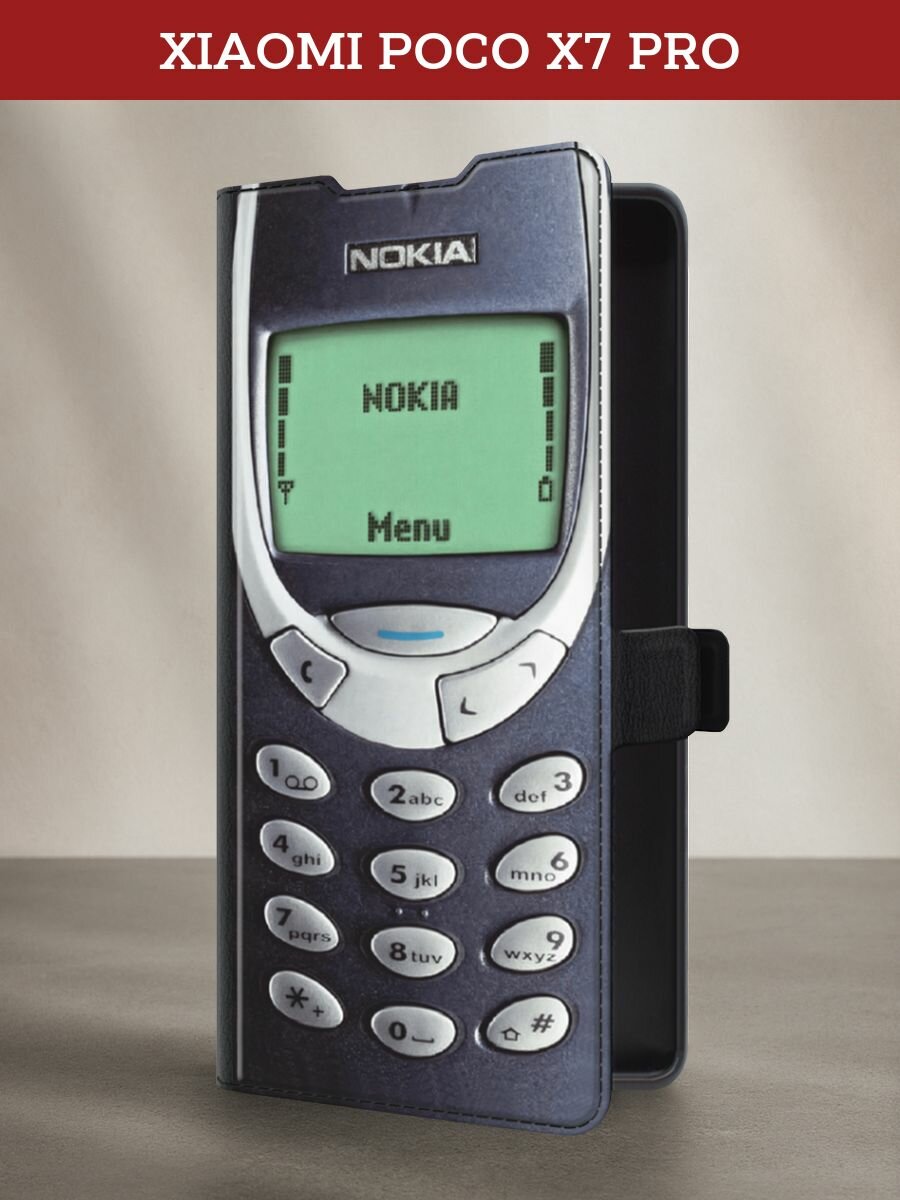 Чехол-книжка на Poco X7 Pro / Поко x7 pro с рисунком "Нокия"