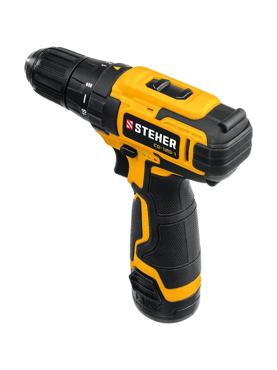 12 В, 30 Н·м, 1 АКБ (2 А·ч), дрель-шуруповерт, кейс