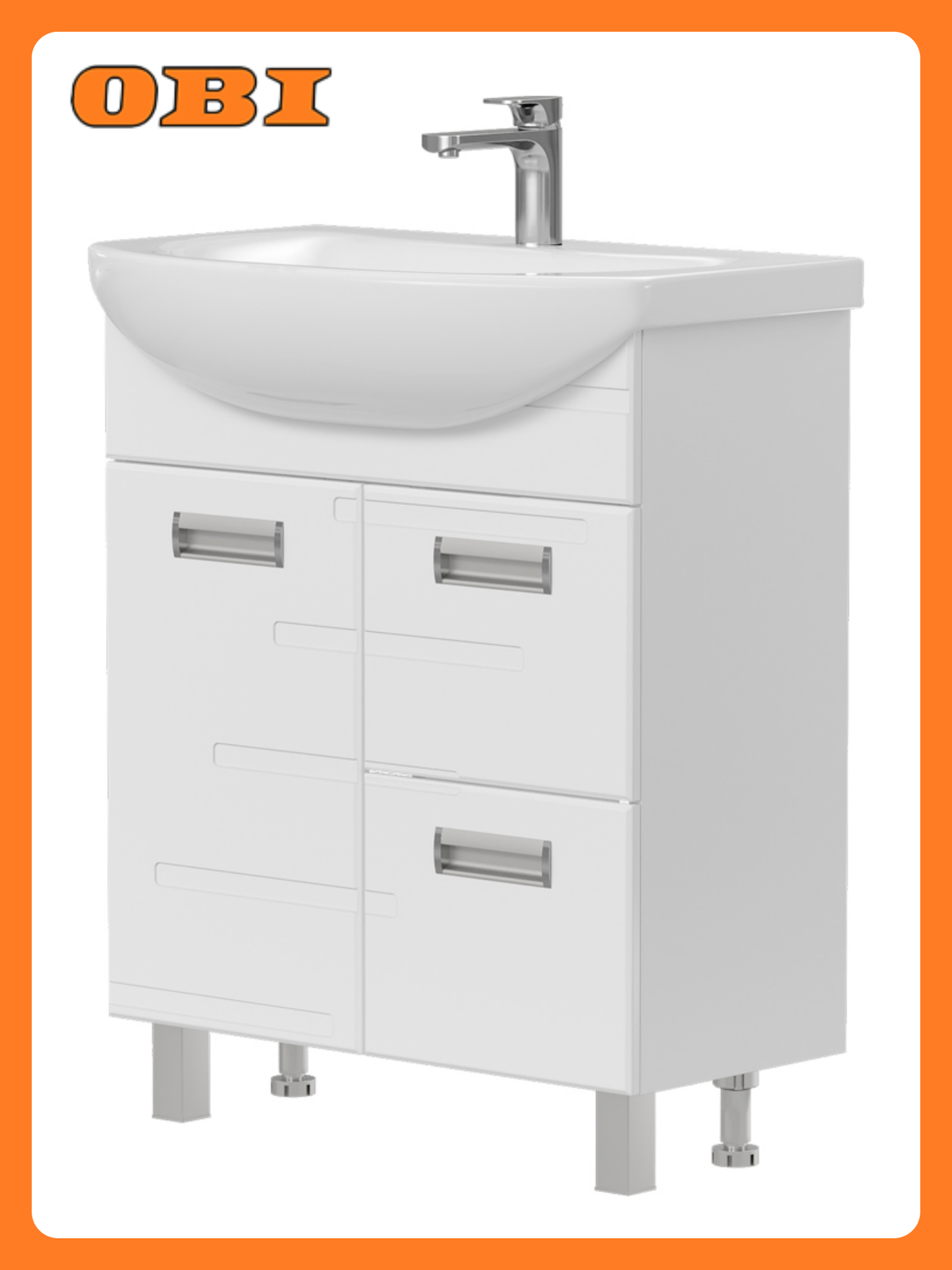 Тумба напольная под раковину VOLNA Joli 70.1D.2Y (Балтика) 70 см белая