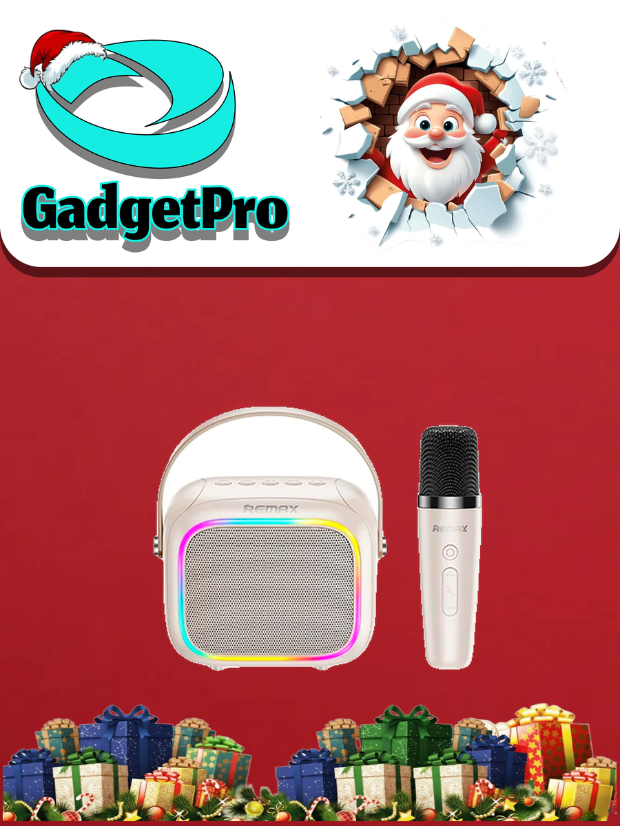 Караоке портативная колонка REMAX RB-H13 Bluetooth/AUX/RGB/Микрофон 1200 мАч - современная модель для дома и вечеринок.