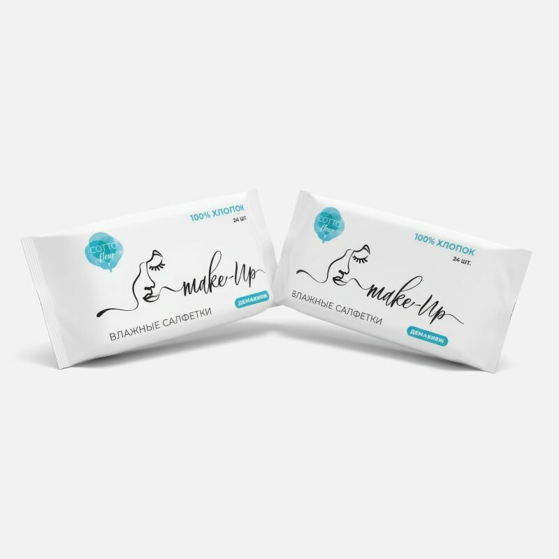 Влажные салфетки Cotto Fleur демакияж 24 шт, набор 2 уп