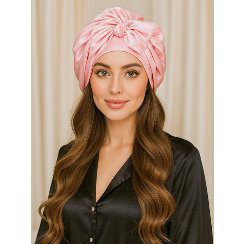 фото Шапочка для сна wma store, двухсторонняя, атлас, женская, цвет розовый, размер 54-60