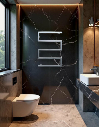 Изображение товара Полотенцесушитель водяной SNAKE-1 100х50 (см) Хром матовый