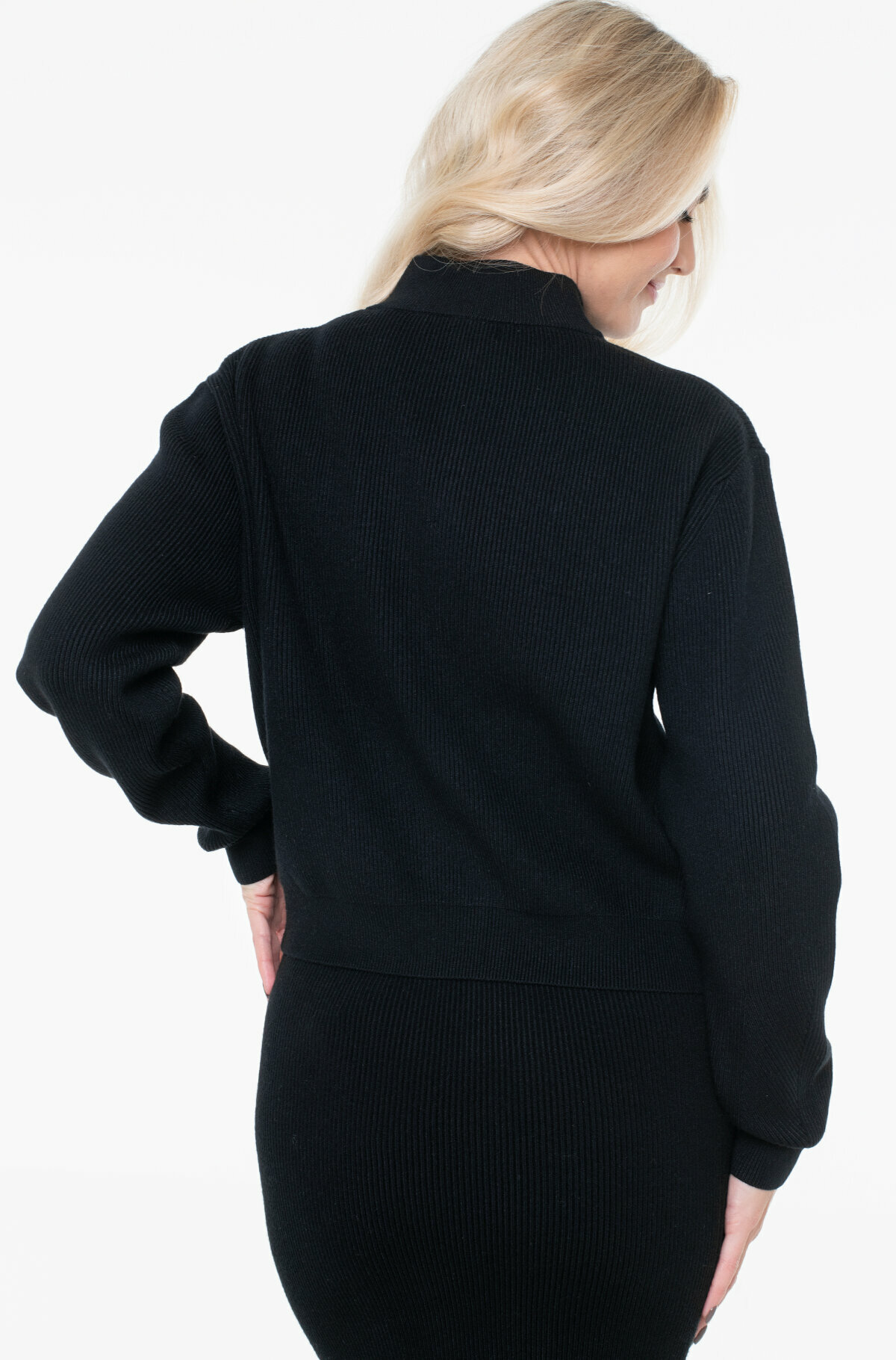 Джемпер GUESS LS HALF ZIP HARLEY SWTR, размер M, черный — фото 1