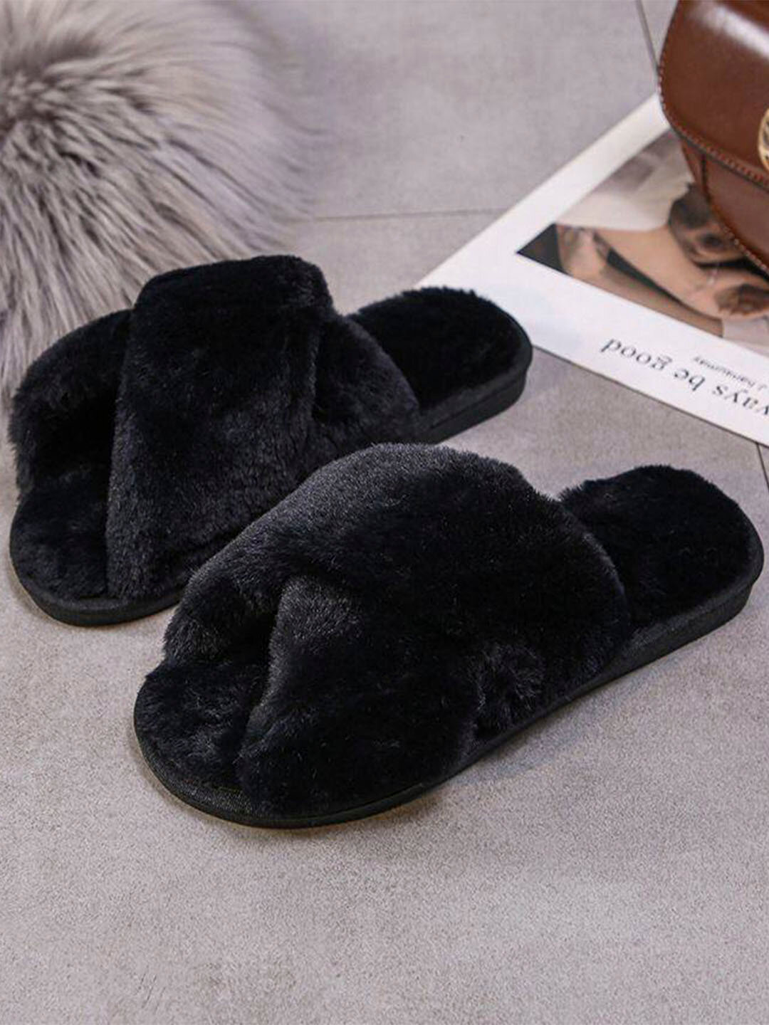 Тапочки 40-41, размер 40-41, black — фото 1