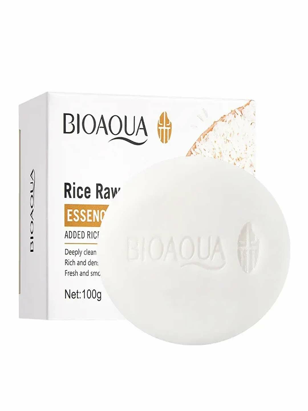 Очищающее мыло для лица BioAqua Rice Raw Pulp с экстрактом риса, 100 г.