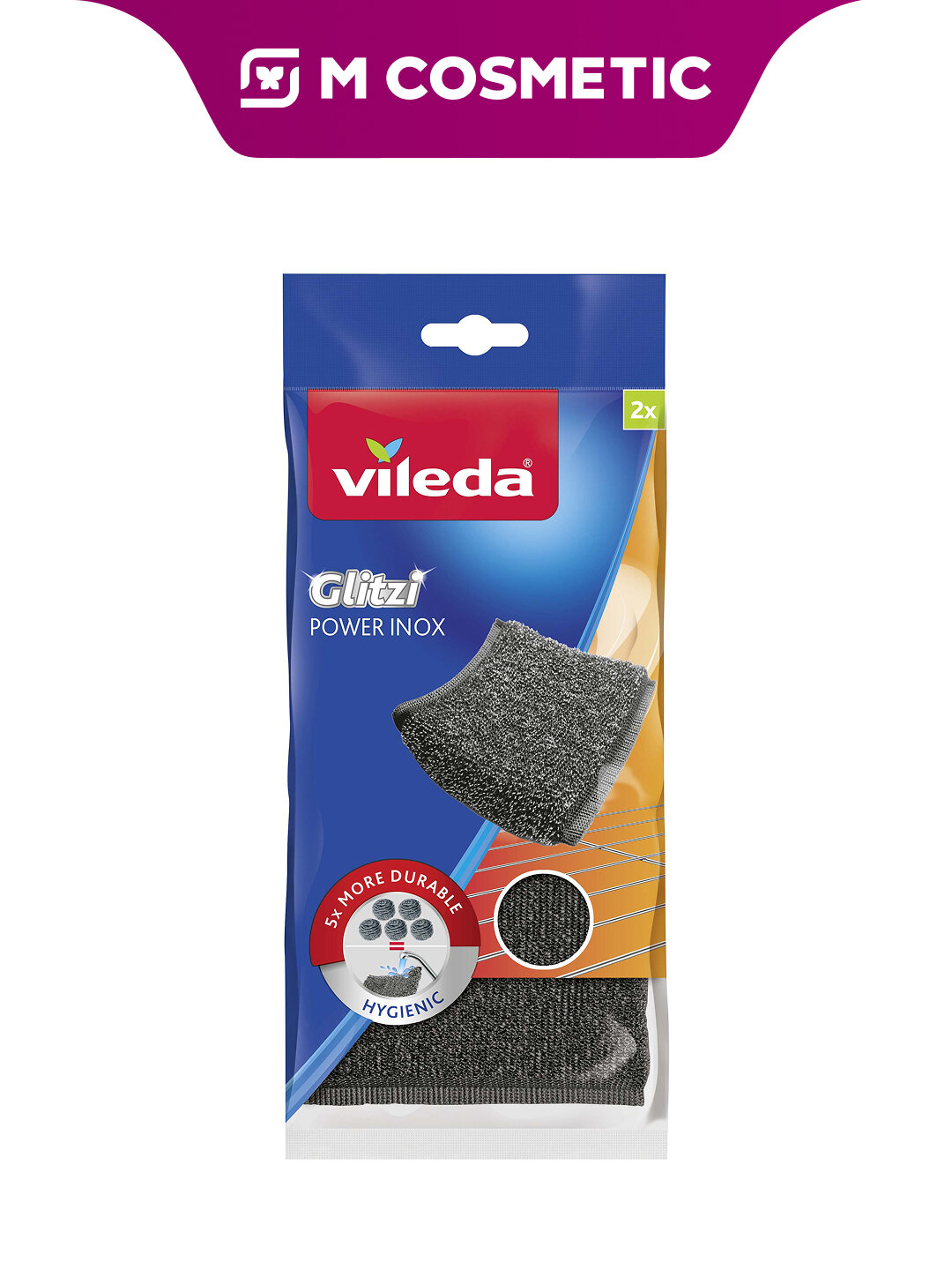 Губка для посуды Фройденберг "Инокс Пауэр", металл, термостойкая, серая, 2шт