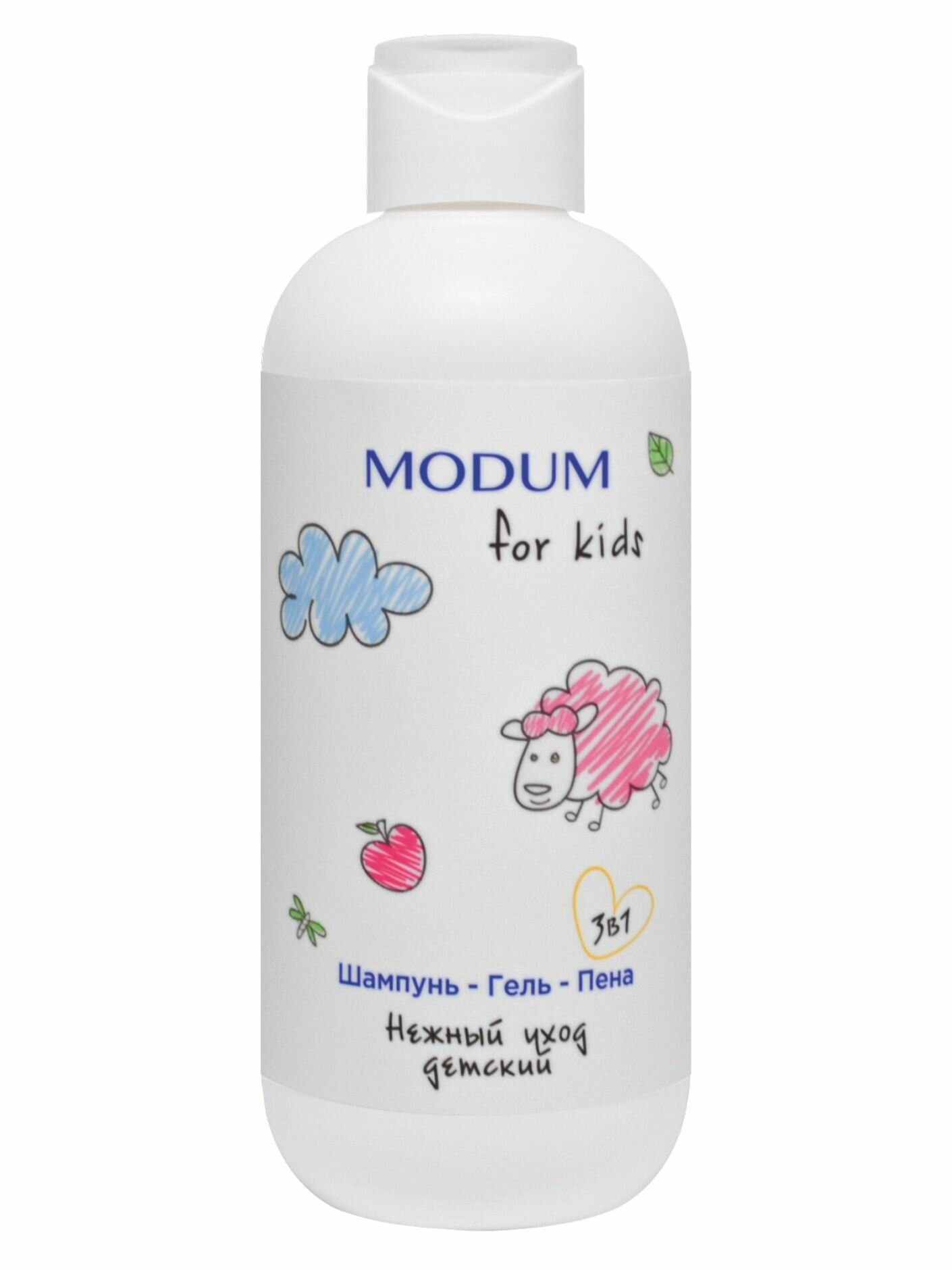 Шампунь для волос-гель-пена 3 в 1 MODUM FOR KIDS Нежный уход детский 400 г
