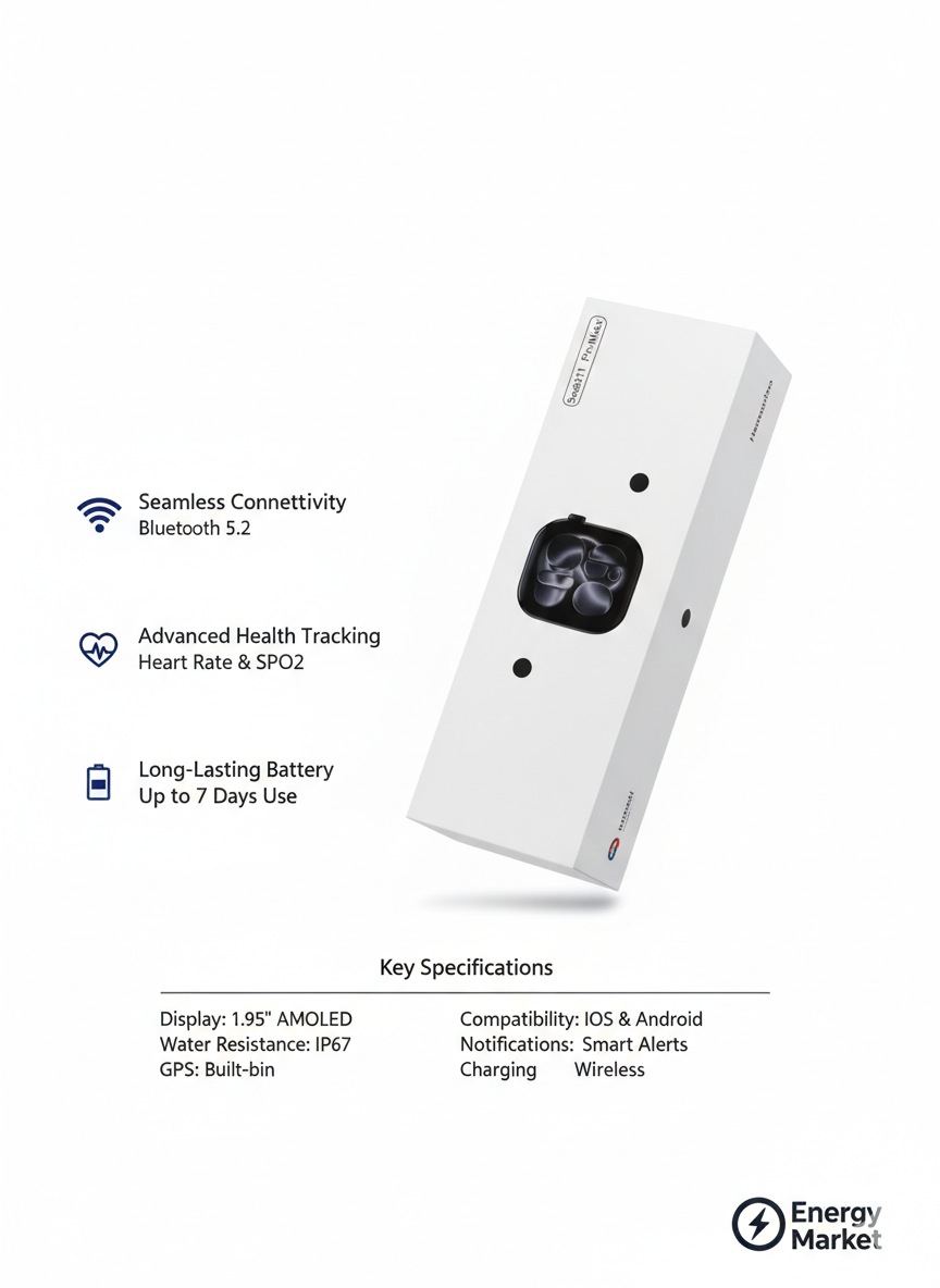 Смарт-часы Series 11 Pro Max, AMOLED-экран, Bluetooth, черный цвет. — фото 1