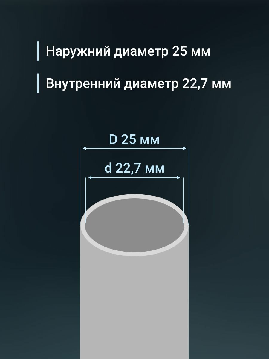 Труба ПВХ гладкая жесткая легкая DKC d25мм атмосферостойкая L1000 1шт. — фото 1