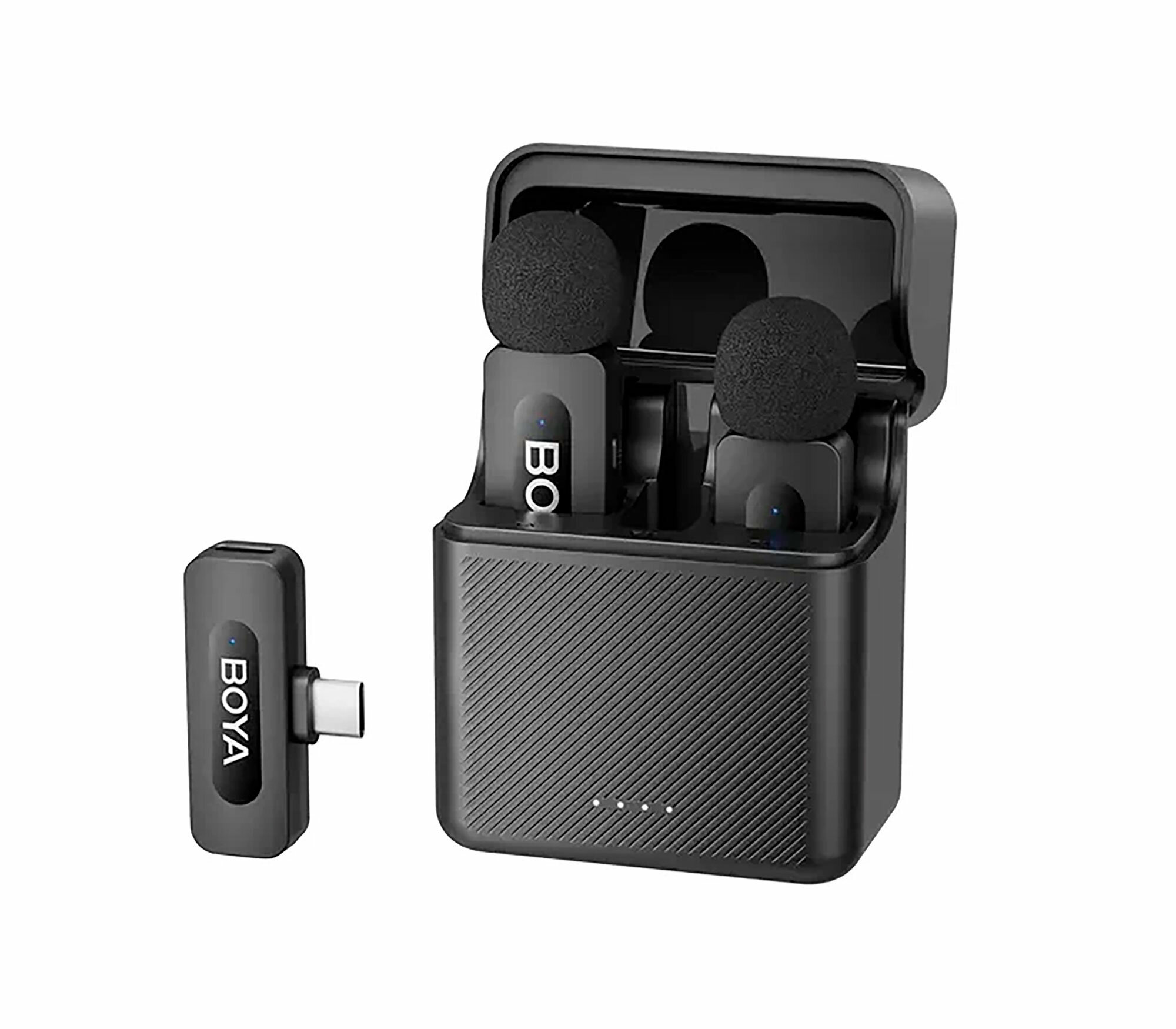 Беспроводная система Boya BY-V30, 2,4ГГц, TX+TX+RX, USB-C, с кейсом, для интервью