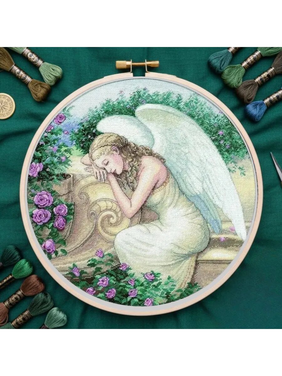 Набор для вышивания крестиком Умиротворенный сад - ангел