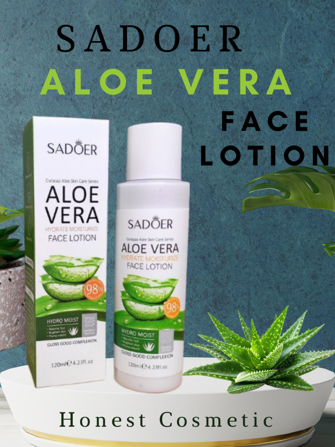 Тоник для лица, с алоэ вера и витамином С, для всех типов кожи, 120мл