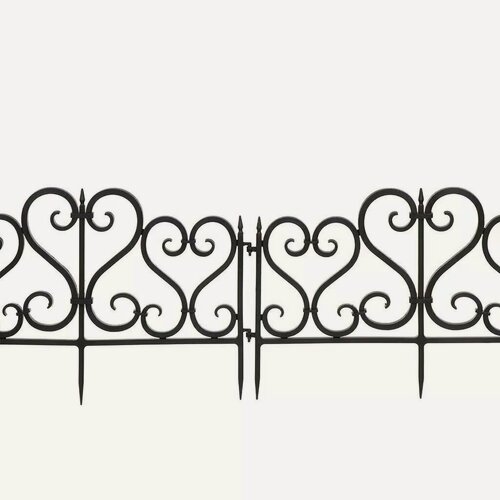 Изображение товара Декоративный забор Мастер сад Ажурное 25х300 см черный, пластиковое ограждение для клумб, газонов и ландшафтного дизайна