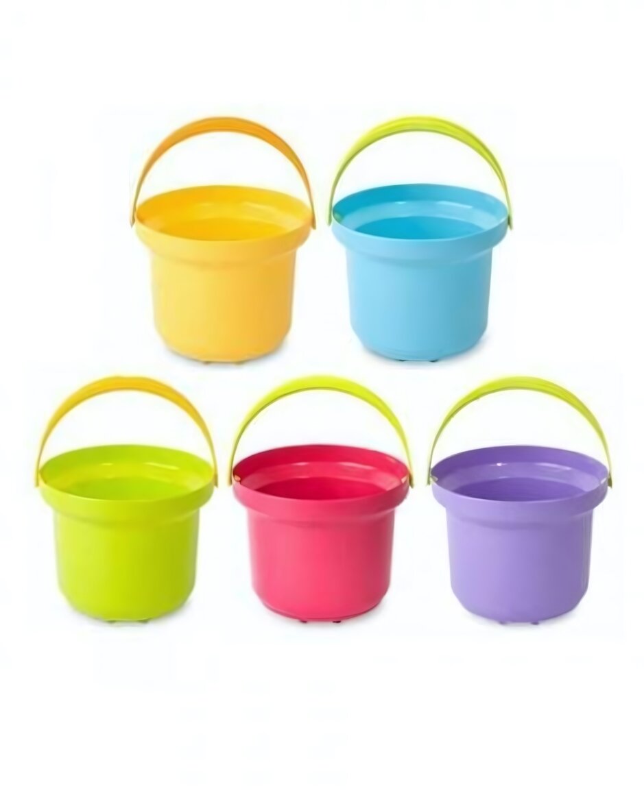 Ведро детское «Русский Стиль» 1л, пластик, 5 цветов, для игр в песке и развития моторики