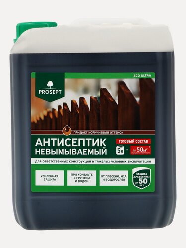Изображение товара Антисептик невымываемый PROSEPT ECO ULTRA коричневый готовый состав 5 л 11015852