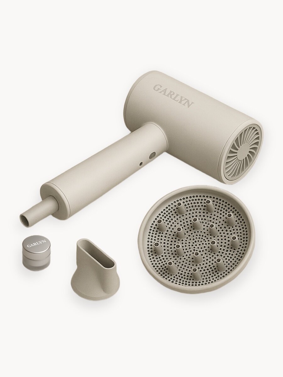 Фен GARLYN Hair Pro 5. Мощность 2000 Вт. 9 режимов работы. Уровень шума 79 дБ.