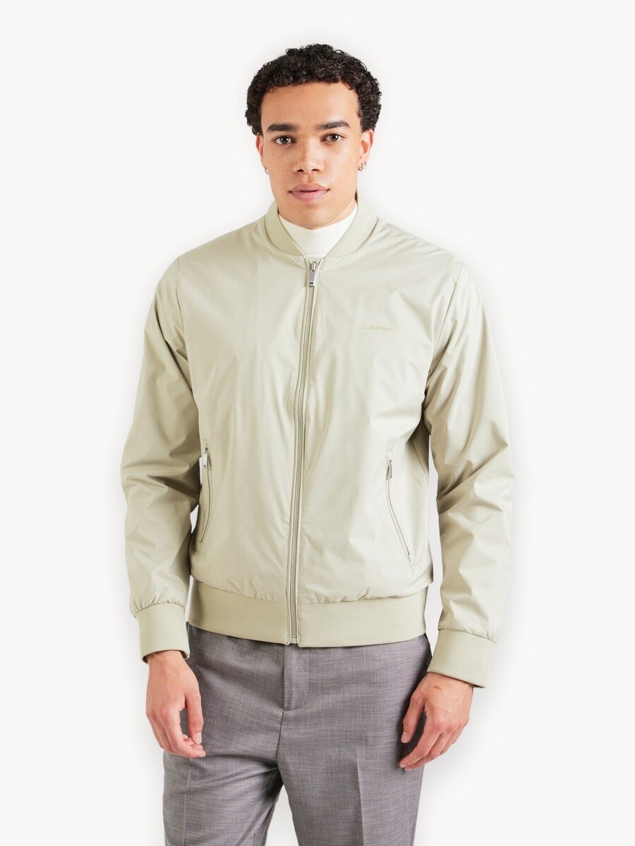 Бомбер CALVIN KLEIN, размер  L, серо-зеленый