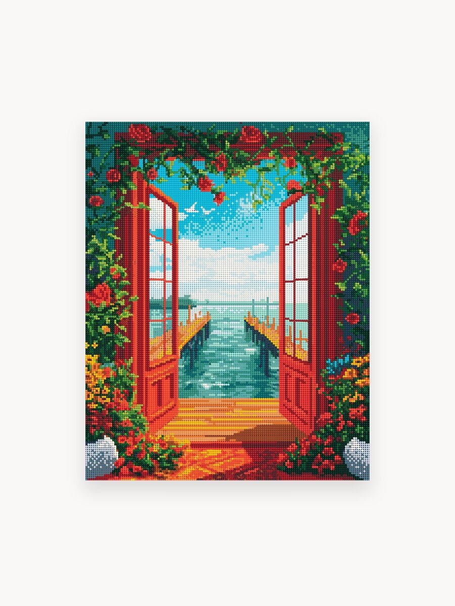 Алмазная мозаика на подрамнике 40х50 см "Вид на море"