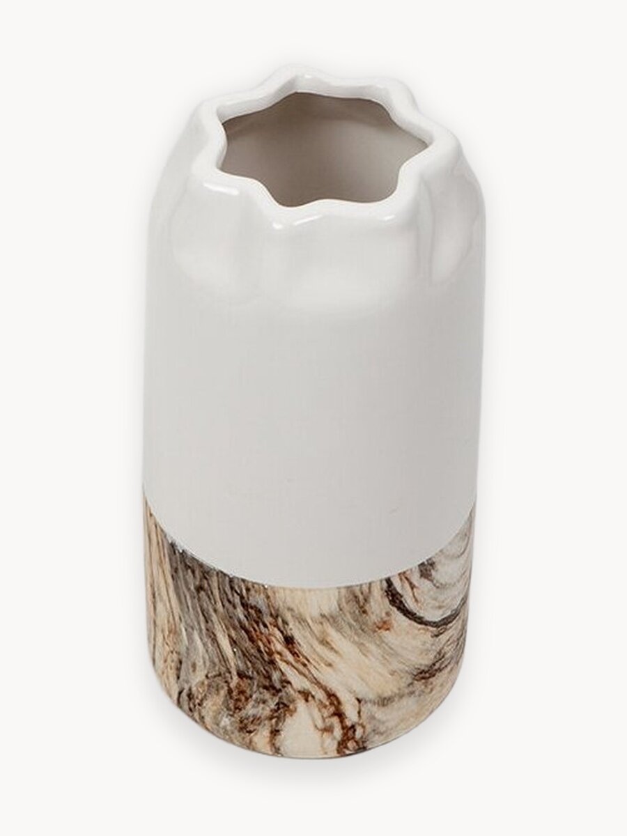 Ваза Ismat VM-250, керамика, настольная, белая, фигурное горлышко