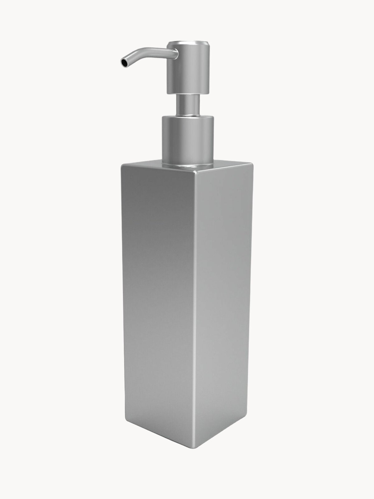 Квадратный диспенсер с дозатором для жидкого мыла и моющих средств, в ванную или кухню, хромированный матовый, 250 мл