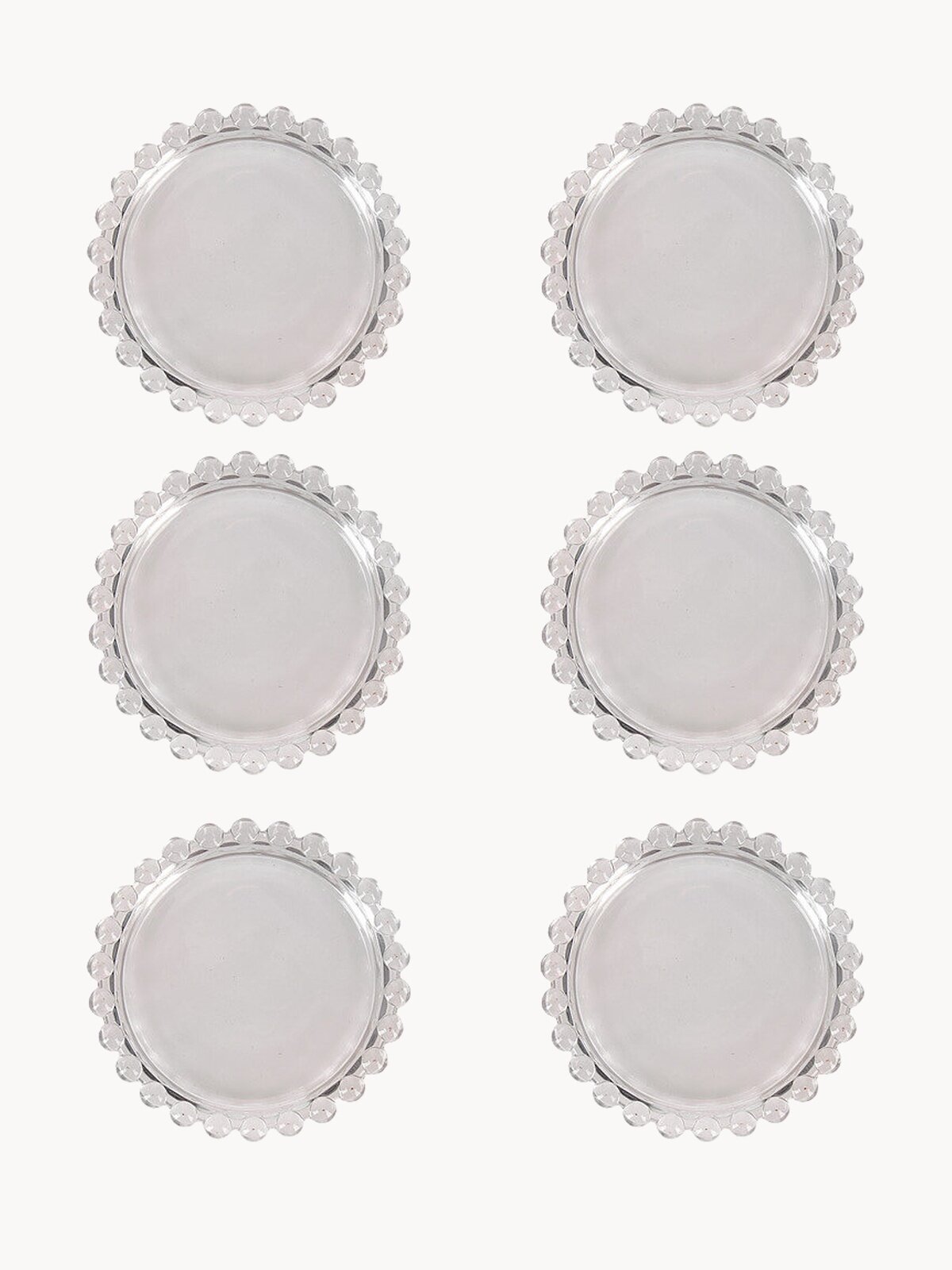 Набор блюдец 6шт "Gocciolina" 9,5х9,5х1,8 см, стекло, Nouvelle