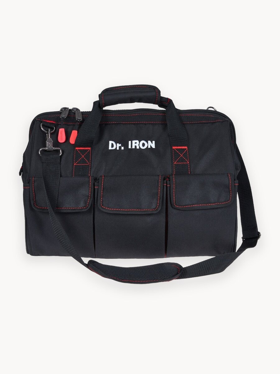 Сумка для инструментов с ремнем 420х230х300 мм 17 карманов Dr. IRON, DR1023