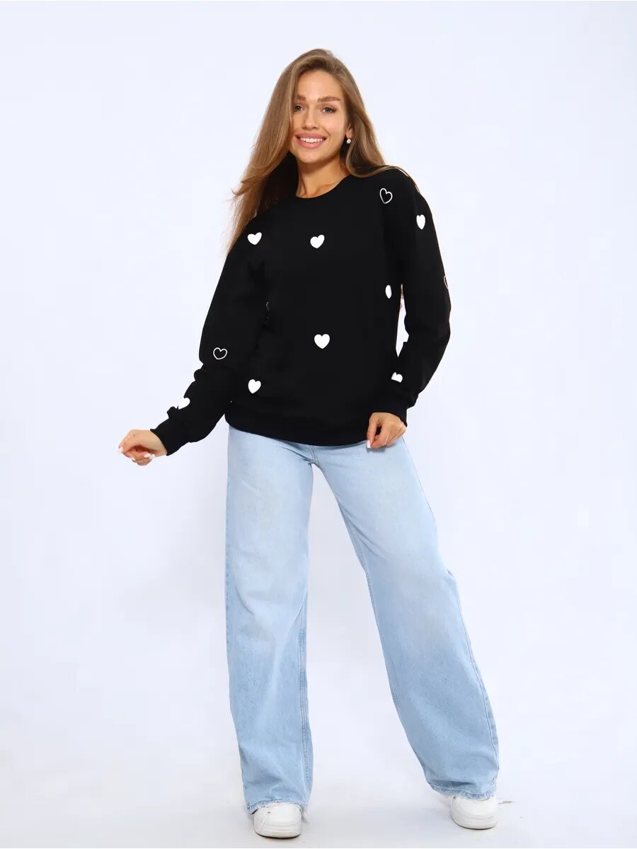 Свитшот ОDЕНЬ, размер 46, , черный — фото 1