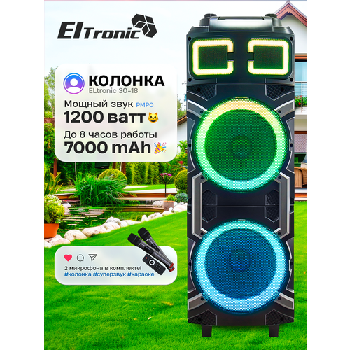 Колонка 30-18 ELtronic Crazy Box 1200 10 дюймов с двумя динамиками 10 и функцией TWS 41070₽