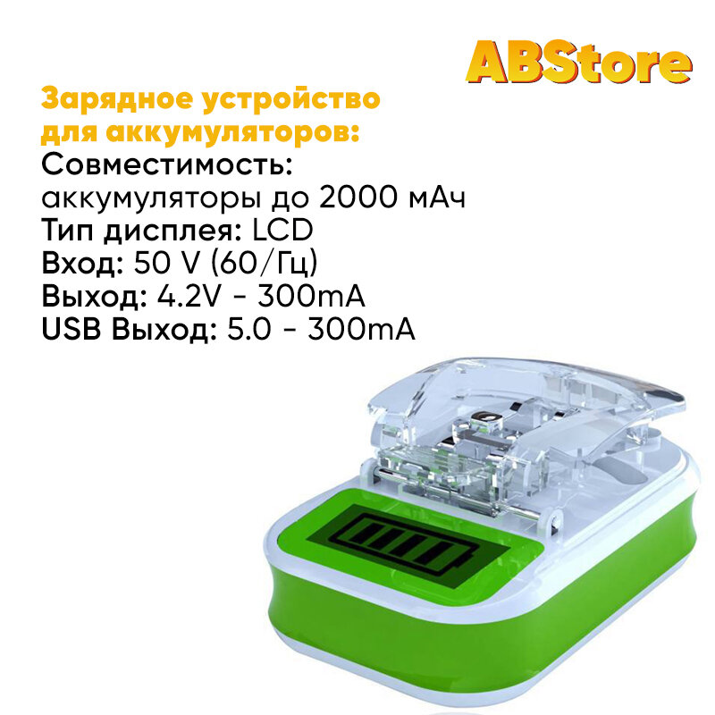 Сетевое зарядное устройство универсальное c экраном лягушка 4.2V USB — фото 1