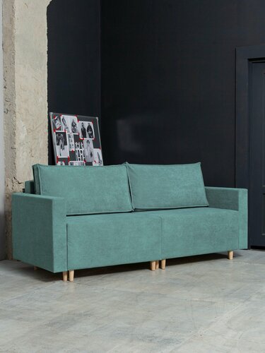 Изображение товара Раскладной диван кровать Чикаго прямой модульный, механизм еврокнижка, 217х85х84 см, бирюзовый