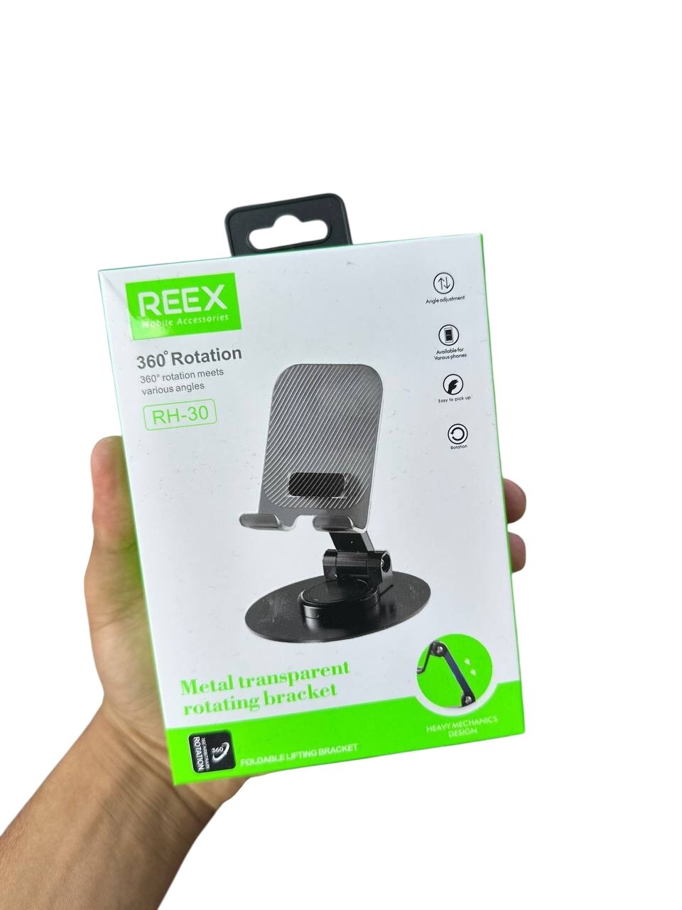 REEX RH-30 Металлический прозрачный Поворотный кронштейн Универсальная подставка для телефонов. — фото 1
