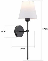 Настенный светильник Bangerk, металлический, тканевый абажур