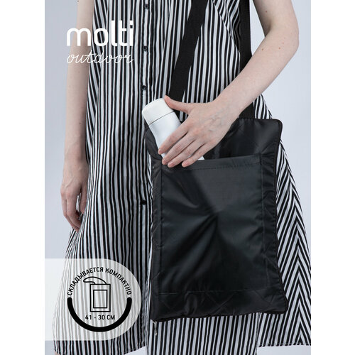 Плед покрывало для пикника походный туристический коврик - сумка, 117х142, Soft & Dry v2, черный