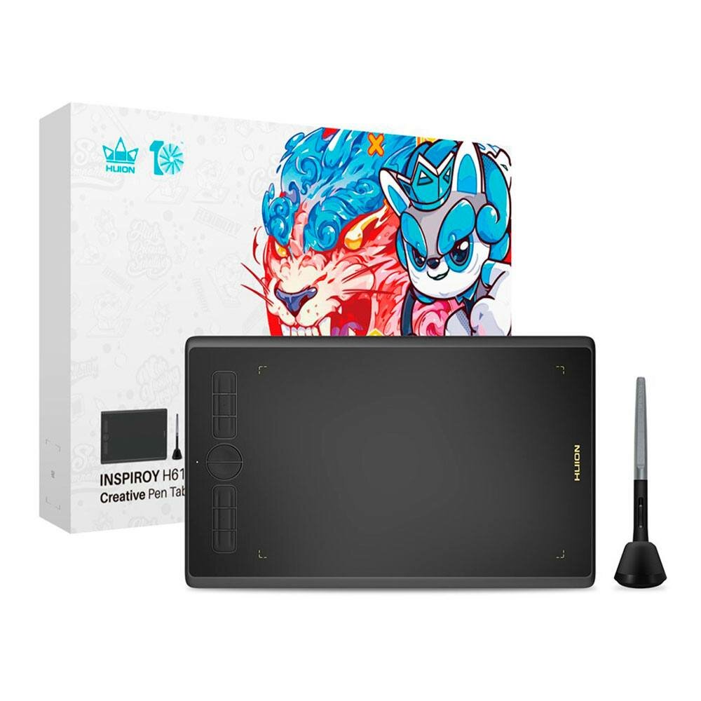 Графический планшет Huion Inspiroy H610X Creative Pen Tablet для рисования, черный
