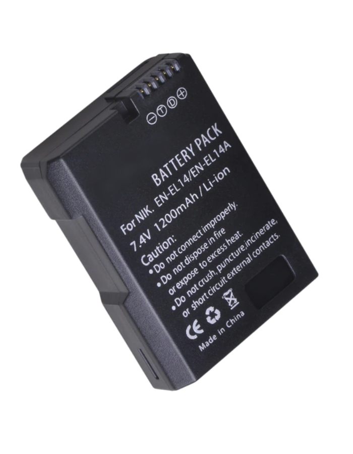 Аккумулятор Run Energy (1200mAh) EN-EL14/EL14A для камеры Nikon D3100, D3200, D3300, D3400