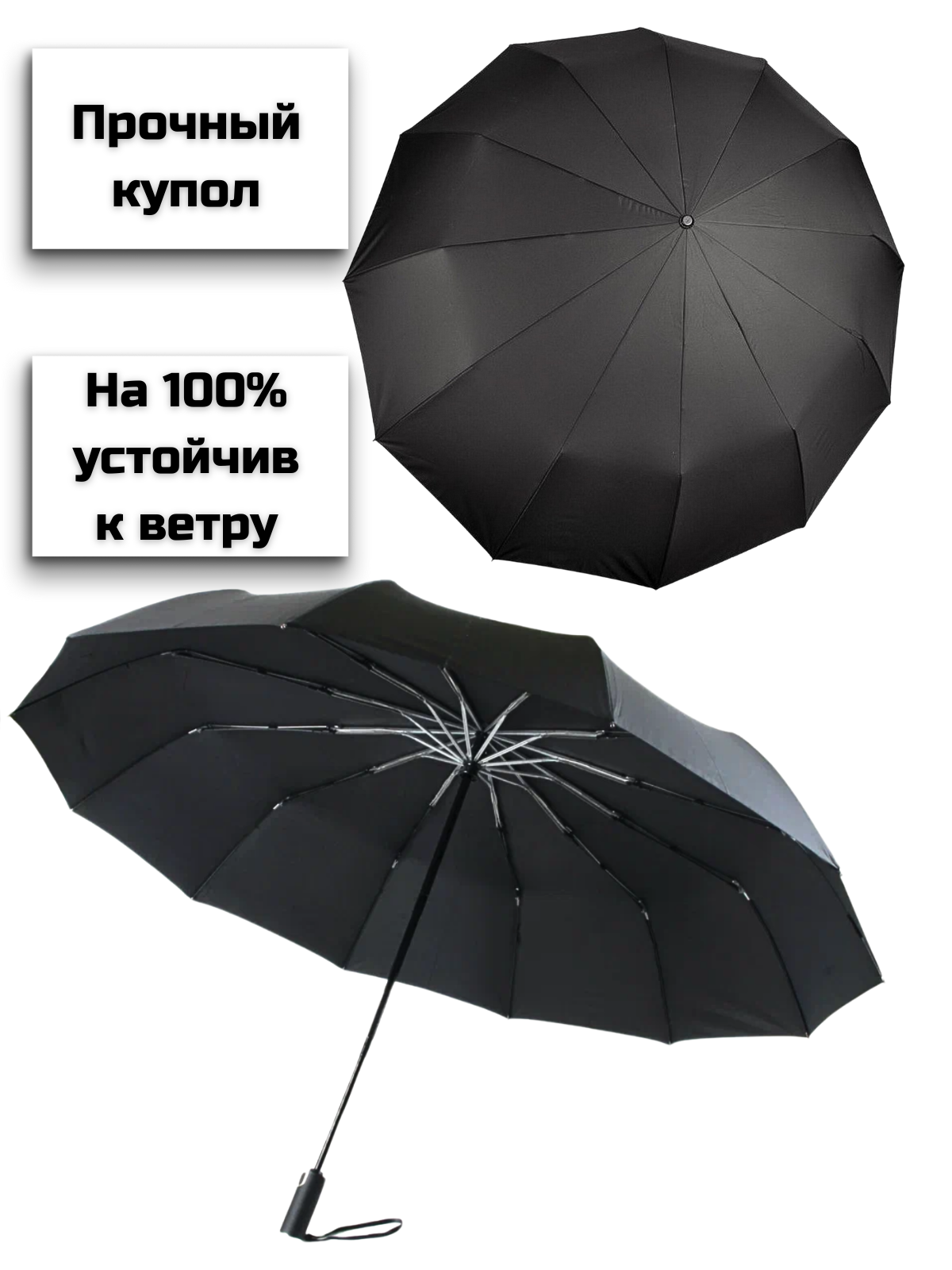 Зонт Diniya, черная — фото 1