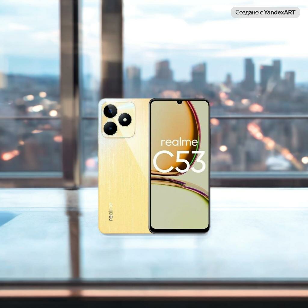 Смартфон Realme C53 Champion Gold, NFC, 6ГБ/128ГБ, камера 50 МП, диагональ 6,74"